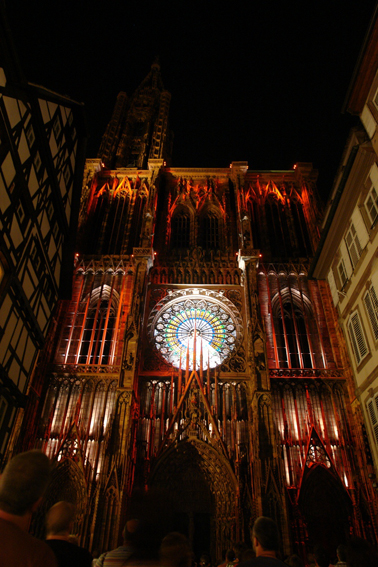 Illuminations de la cathédrale de Strasbourg en été 2009