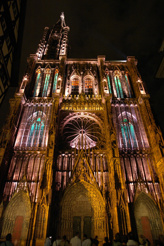 Illuminations de la cathédrale de Strasbourg en été 2008
